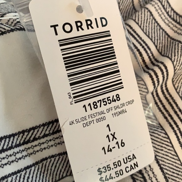 Torrid festival off shoulder crop top - Picture 6 of 7